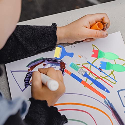Kisangel Çocuk Takım Elbise 1 Takım Boya Fırçası Seti Çocuklar için Erken Öğrenme Süngerleri Fırça Taşınabilir Çizim