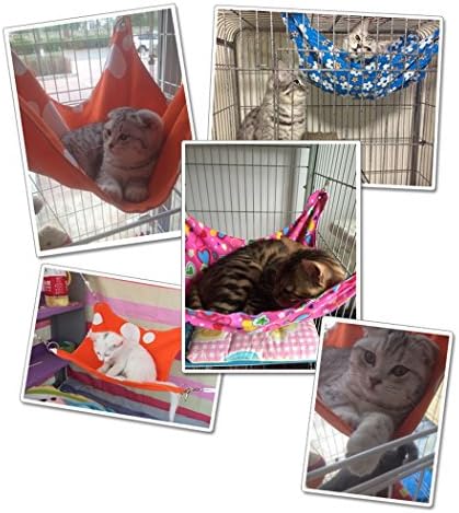 Hillento Kedi Hamak Yatak Kullanımı ile Kafes veya Sandalye, Geri Dönüşümlü 2 Taraf Küçük evcil hayvan hamağı için
