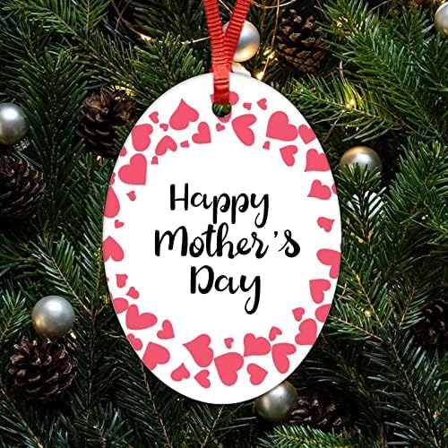 Anneler Günü Kalp Çelenk Süsler Seramik askı süsleri Anneler Günü Hediyesi Oval Dekor askı süsleri için noel dekoru