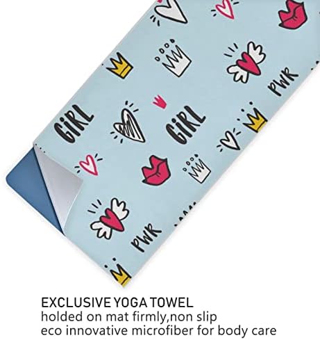 Augenstern Yoga Battaniye Karikatür-Kız-Kalp-Dudaklar Yoga Havlu Yoga Mat Havlu