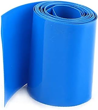 X-DREE 5 Metre 56mm Genişlik PVC ısı büzüşmeli makaron Tüp Mavi AAA Pil Paketi için(Guaina termorestringente PVC di