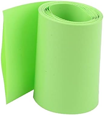 X-DREE 10 M 64mm genişlik PVC ısı büzüşmeli makaron Sarı Yeşil AA Pil Paketi için(İnvolucro verde termoretraibile