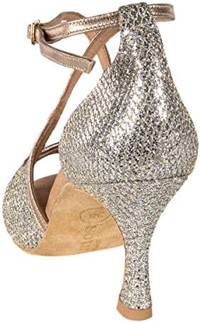 Rummos Bayan Dans Ayakkabıları R545 GT8 - 147-Deri / GlitterLux Platinum-Düzenli Montaj-2.25 60R Parlama Topuk - Portekiz'de