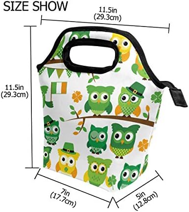 Naanle Sevimli Hayvan Baykuş Yalıtımlı Fermuarlı Öğle yemeği soğutucu çanta Tote Çanta Yetişkin Gençler Çocuklar için