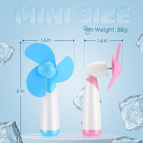 Yexiya 6 Parça Mini El Fan Pil Işletilen Küçük Kişisel Fan El Fan Yumuşak Köpük Bıçakları Tiny Taşınabilir Fan Seyahat
