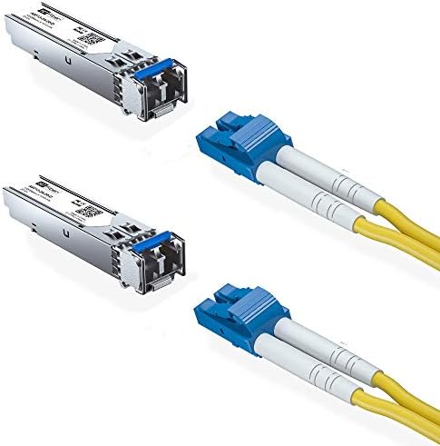 2 Paket 1.25 Gb Singlemode Modülü ile 20m OS2 LC-LC Fiber Kablo, 1000BASE-LX/LH için Uyumlu Netgear AGM732F,Ubiquiti,