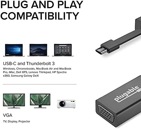 USB C'den Ethernet, HDMI, DisplayPort ve vga'ya Takılabilir USB C Adaptör Paketi, MacBook Pro ve Windows ile Uyumlu