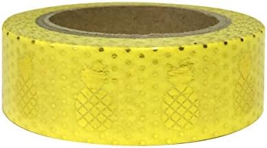 Wrapables ® Renkli Washi Maskeleme Bandı, Altın Ananas Sarısı