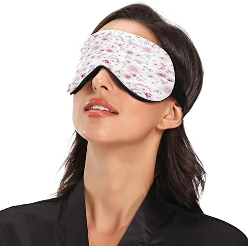 Pembe çiçekler uyku maskesi kadın erkek pürüzsüz rahat ışık engelleme göz maskesi gece körü Körüne seyahat için ayarlanabilir