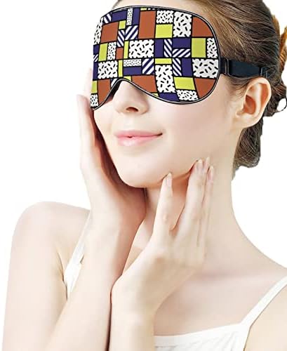 Soyut Geometrik Şekiller Uyku Körü Körüne Maskesi Sevimli göz bandı Komik Gece Kapağı Ayarlanabilir Kayış ile Kadın
