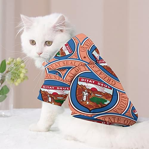 Arizona Eyalet Bayrağı Mühür Pet Hoodie Kış Kapüşonlu Sweatshirt için Şapka ile Köpek Kedi Köpek Kıyafeti Sevimli