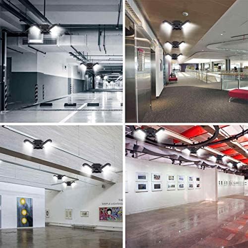 ANYPOWK LED garaj ışıkları 4 Paket - 6000 Lümen 6500K Günışığı 60W, Üç Yapraklı Led garaj tavan ışıkları