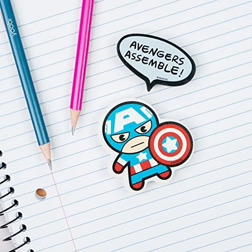 Yoobi x Marvel Kaptan Amerika Avengers Ensemble 2'li Paket Kalıp Kesim Şekli Silgi Seti | Lateks İçermeyen / FSC Sertifikalı