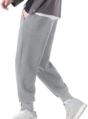 WXHN Erkek Düz Renk Sweatpants streç bant İpli Cepler Rahat Yumuşak Salon Gevşek Streetwear Spor Uzun pantolon