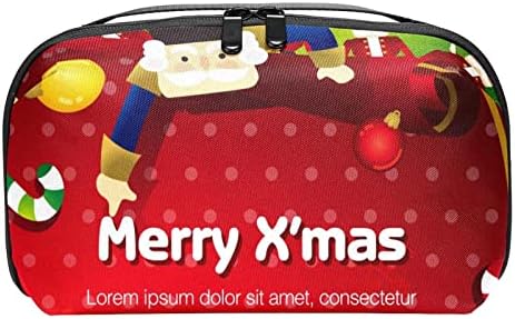 Su geçirmez Kozmetik Çantaları, Kırmızı Noel Kraker Seyahat Kozmetik Çantaları, Çok Fonksiyonlu Taşınabilir Makyaj