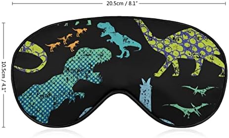 Grunge Dino Dinozor Uyku Göz Maskesi göz bandı Ayarlanabilir Kayış ile Körü Körüne Uçak Seyahat için