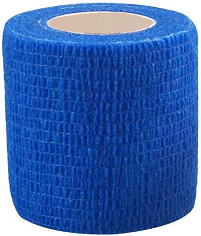 B & S FEEL Kendinden Yapışkanlı Elastik Sargı Bandaj Bandı (2 inç x 5 Metre, 12'li Paket) (Mavi)