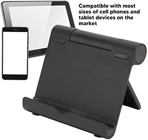 Jeanoko telefon standı, 5 kg Yükleme Tablet Tutucu Masası Çok Açılı Ayar Alüminyum Alaşımlı Silikon Seyahat için(Siyah)