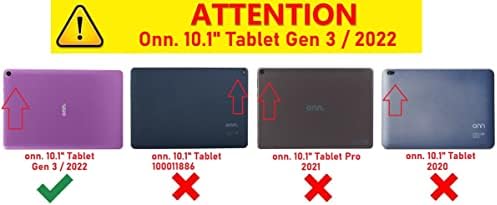 Bowtus Onn 10.1 inç Tablet Gen 3 Kılıf ve Ekran Koruyucu (2022 Model) / 100071485, [Çocuklar için Kılıf] ekran Koruyucu