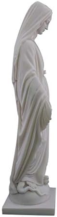 Our Lady of Grace Meryem Madonna Yunan Büyük Dökme Mermer Heykel Heykeli 18.9 inç