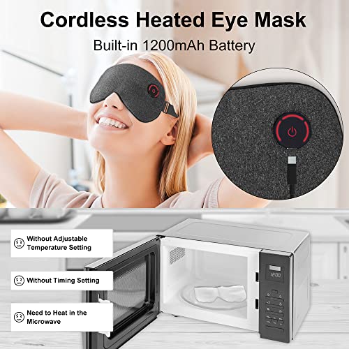 ıngeware ısıtmalı Göz Maskesi Kuru Gözler için Kablosuz, Elektrikli Göz ısıtma Yastığı USB Sıcaklık Kontrollü Sıcak