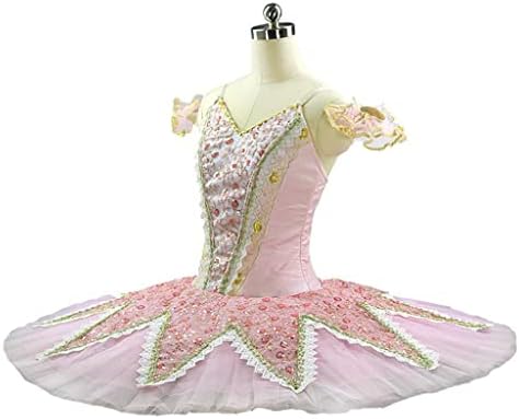 PDGJG Klasik Bale Elbise Kız Profesyonel Bale Etek Kadın Gözleme Varyasyon bale kostümü (Renk: Resim Rengi, Boyut:
