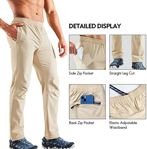 Haimont erkek Hafif Yürüyüş streç pantolon, Açık Hızlı Kuru naylon pantolon Fermuarlı Cepler, UPF50 ve Suya Dayanıklı