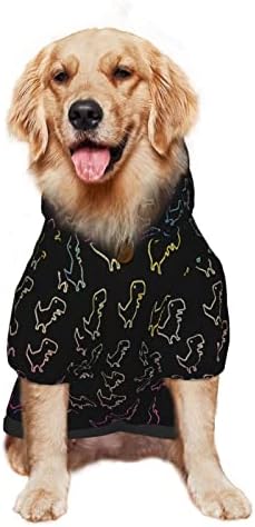 Büyük Köpek Hoodie Sevimli Gökkuşağı Dinozor Evcil Hayvan Giysileri Kazak Şapka ile Yumuşak Kedi Kıyafet Ceket X Büyük