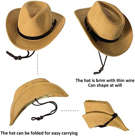 Erkekler Geniş Ağızlı Hasır Şapka, Erkek Yaz Plaj güneş şapkası UPF50+, Güneş Korumalı Hasır Şapkalar Erkekler için