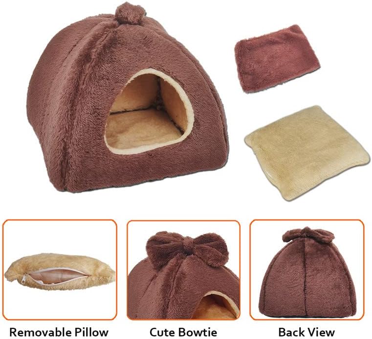 GİNİDEAR Kobay Yatağı, Kobay Saklanma Yeri Ev Aksesuarları Küçük Hayvanlar için Sıcak Yatak Hamster Kürkü Cüce Tavşanlar
