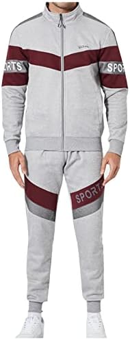 XİAXOGOOL erkek Eşofman 2 Parça Kıyafet Tam Zip Ceket Seti koşu kıyafetleri Seti Rahat Uzun Kollu Spor Eşofman