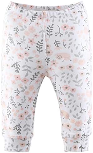 En Fıstık Kabuğu Bebek Kız pantolon seti / 5 Paket Yenidoğan 24 Ay Boyutları / Çiçek, Pembe, Beyaz, Yıldız