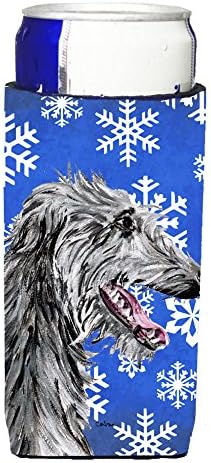 Caroline's Treasures SC9789MUK İskoç Geyik Köpeği Kış Kar Taneleri İnce kutular için Ultra Kucaklayıcı, Soğutabilir
