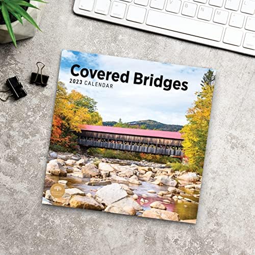 2023 Kapalı Köprüler duvar takvimi Parlak Gün, 12x12 İnç, Güzel Manzaralı Açık Rustik Fotoğrafçılık