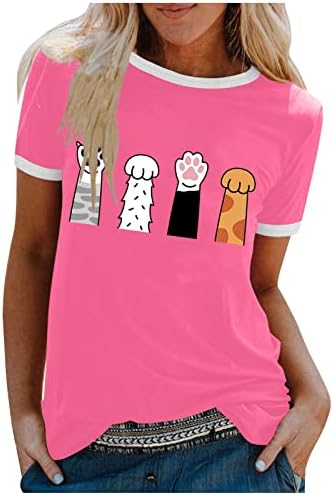 Kısa Kollu Gömlek Kadın Crewneck Rahat Gevşek Karahindiba grafikli tişört İlkbahar Yaz Tee Hediye Üstleri Streetwear