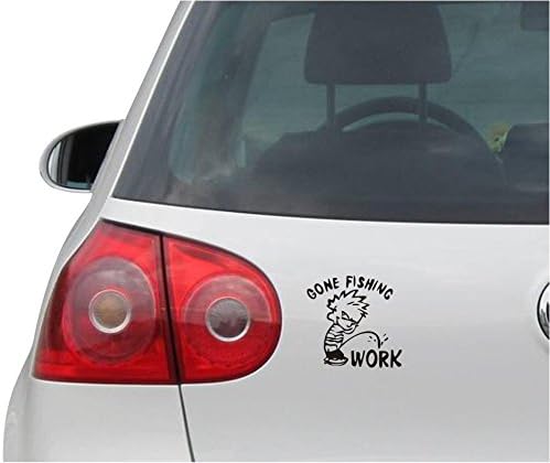 INDİGOS UG Araba Sticker-Tampon Çıkartması - JDM Kalıp Kesim-Komik Gitti Balıkçılık Otomatik Fenster laptop etiketi-Siyah-88mm