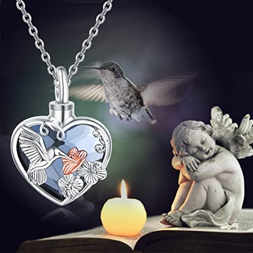 AENEAS Gümüş Pentagram / Hummingbird / Kalp Urn Kolye Külleri için Kristal Kolye Kremasyon Takı Külleri için Sonsuza