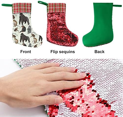 Farklı türleri Maymunlar Pullu Noel Tatil Çorap Geri Dönüşümlü Renk Değiştirme Büyülü Stok Noel Ağacı Şömine Asılı