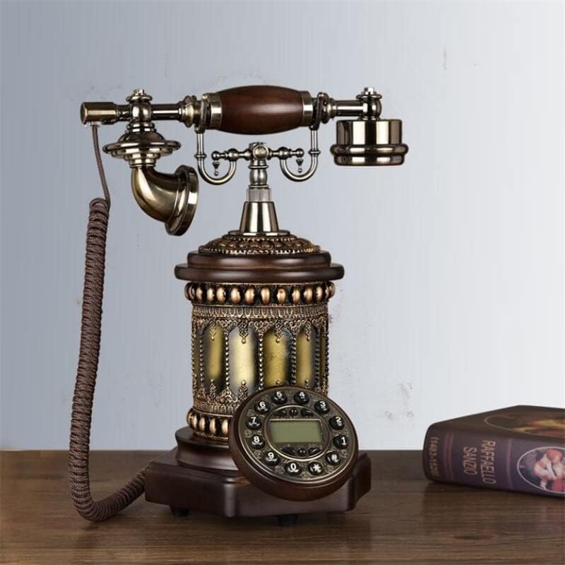 MJWDP Antika Kablolu Arayan KİMLİĞİ Sabit Ev Telefonları Vintage Klasik Ev Silindirik Sabit Telefon Ev Ofis Sanat