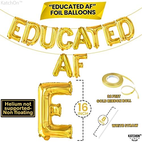 Mezuniyet Fotoğraf Kabini Çerçevesi 2022-24'lü Paket | Büyük, Altın Eğitimli AF Balonlar Afiş 16 inç / Mezuniyet Afiş