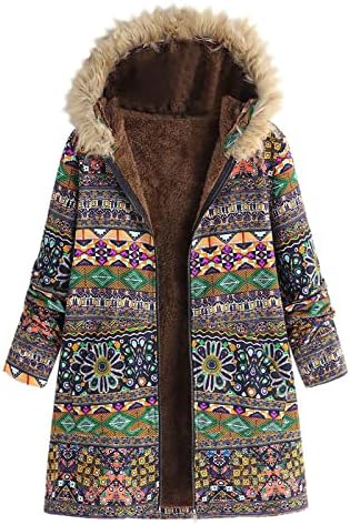 Bayan Uzun Ceketler Kalınlaşmış Sıcak Desenler Baskı Faux Hood Kar Artı Boyutu Tavuskuşu Kış Sevimli Yağmur Kabanlar