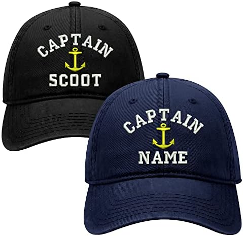 Kaptan Özel İşlemeli-Kişiselleştirilmiş Kaptan Baba Şapkası, Adınızı Ekleyin Beyzbol Şapkası Özelleştir, Sıkıntılı