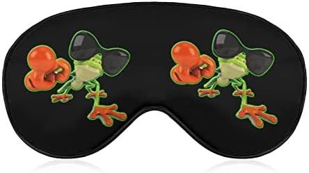 Komik Kişilik Kurbağa Komik Uyku Göz Maskesi Yumuşak Körü Körüne Göz Kapağı Ayarlanabilir Kayış ile Gece Siperliği