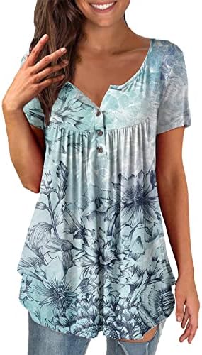Bayan Gevşek Uydurma Üstleri, 2023 Rahat Şık Kısa Kollu T Shirt Moda Çiçek Boho Sevimli Tees Moda Bluzlar