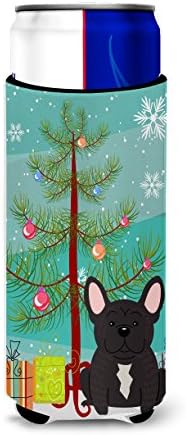 Caroline's Treasures BB4134MUK Merry Christmas Ağacı Fransız Bulldog Brindle İnce kutular için Ultra Hugger, Soğutucu