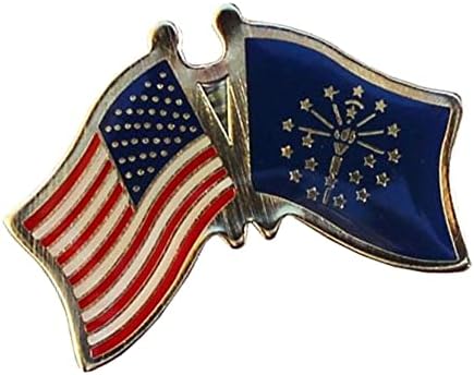 Yeni Lot 24 ABD Amerikan Indiana Eyaleti Dostluk Bayrağı Bisiklet Şapka Kap Dekorasyon Yaka Pin Broş ve Çıtçıt Giysi