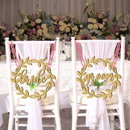 PRETYZOOM Düğün Işareti Düğün Işareti Gelin ve Damat Sandalye Işaretleri Düğün ıçin Ahşap Rustik Düğün Dekor Töreni