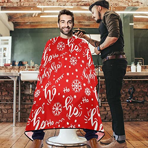 visesunny Noel Hohoho Kar Tanesi Kırmızı Berber Pelerin Polyester Saç Kesme Salon Pelerin Önlük Anti-Statik Saç Kesimi