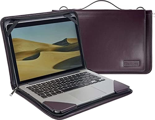 Broonel Mor Deri Dizüstü Messenger Kılıf-Apple MacBook Air MJVM2LL/A 11,6 inç Dizüstü Bilgisayar ile uyumlu