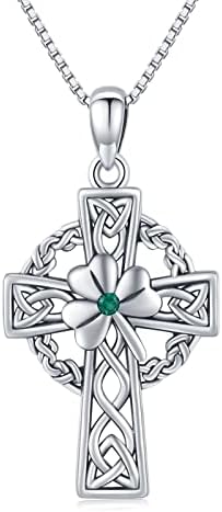 Kadınlar için Kelt Haçı Kolye, anneler Günü Hediyesi 925 Ayar Gümüş İyi Şanslar Yonca Kolye İrlandalı Celtic Knot